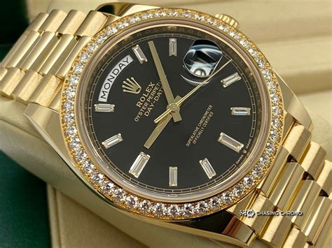 gold rolex fluted bezel day date|rolex day date 40 yellow gold diamonds.